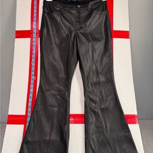 Hollister Black Faux Leather Flare Pants